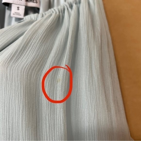 Elizabeth & James | NWOT Kenji Silk Blouson Mini Dress Tie Neck Dew Size S - Picture 6 of 12